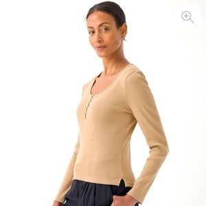 Pact women’s Henley top NWT size XXL beige organic cotton